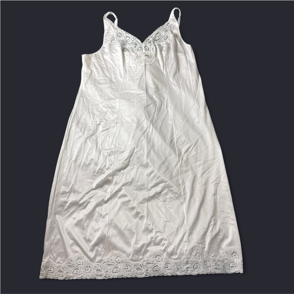 Bali vintage white satin slip dress